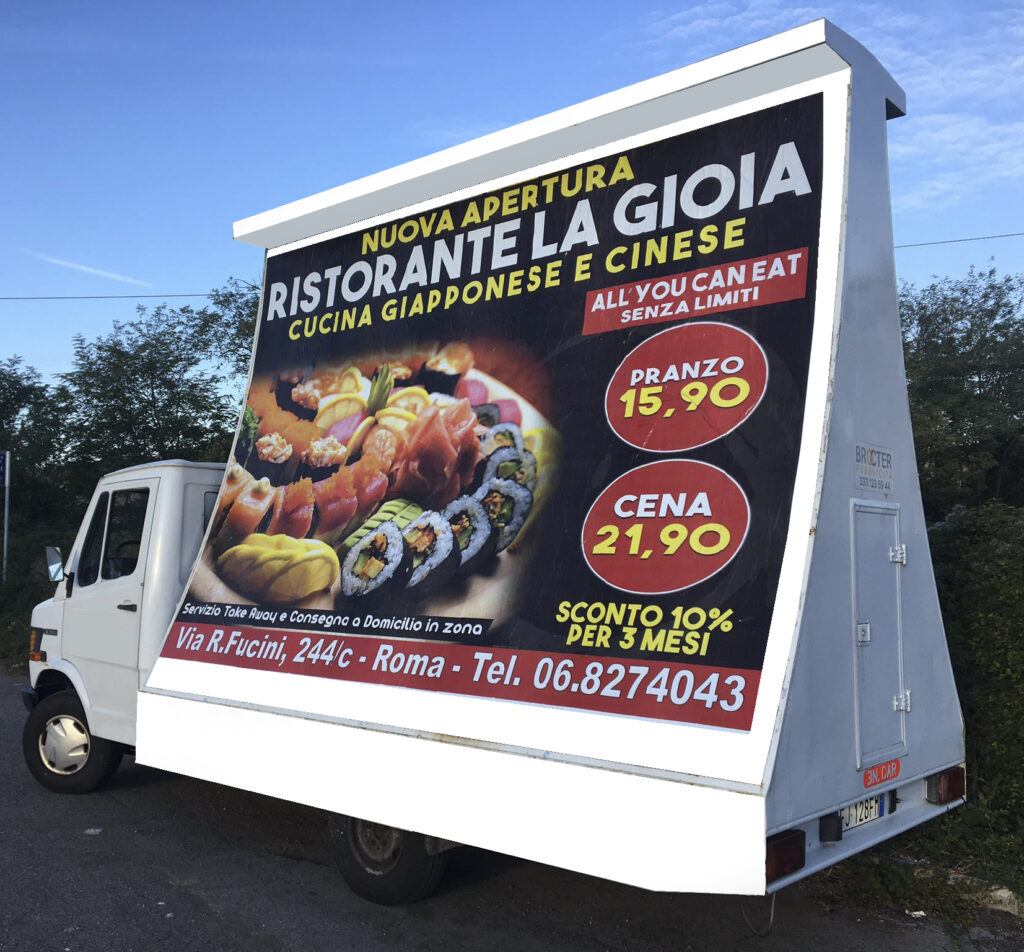 Camion Vela itinerante 4x3 metri bifacciale